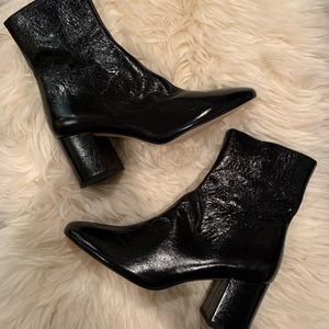 Zara Patent Leather Ankle Boots in Black